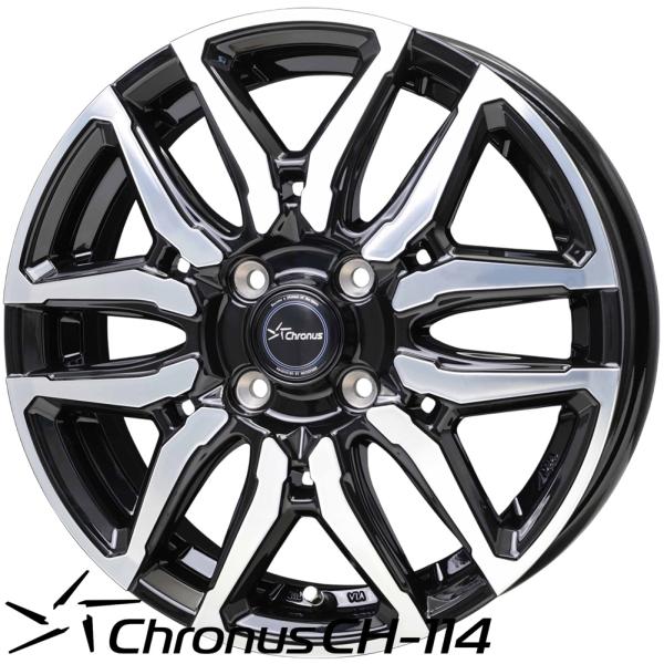 HOT STUFF ホットスタッフ Chronus（クロノス）CH-114 15x4.5 +45 4H/100 BK/P（ブラックポリッシュ） x4本