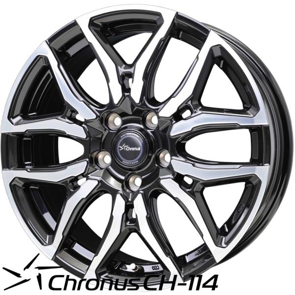 HOT STUFF ホットスタッフ Chronus（クロノス）CH-114 15x6.0 +50 5H/114.3 BK/P（ブラックポリッシュ） x4本