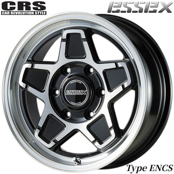 CRS エセックス【ESSEX】ENCS 1ピース 16x6.5 +38 6H/139.7 ブラックポリッシュ（BP）x4本　200系ハイエース/HIACE