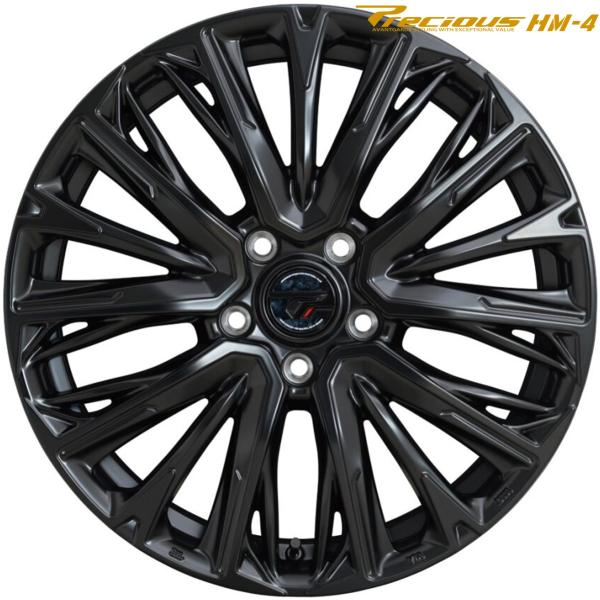 ホットスタッフ（プレシャス HM-4）18x7.0 +48 5H/114.3 セミグロスブラック（GB） HM4-05 x4本