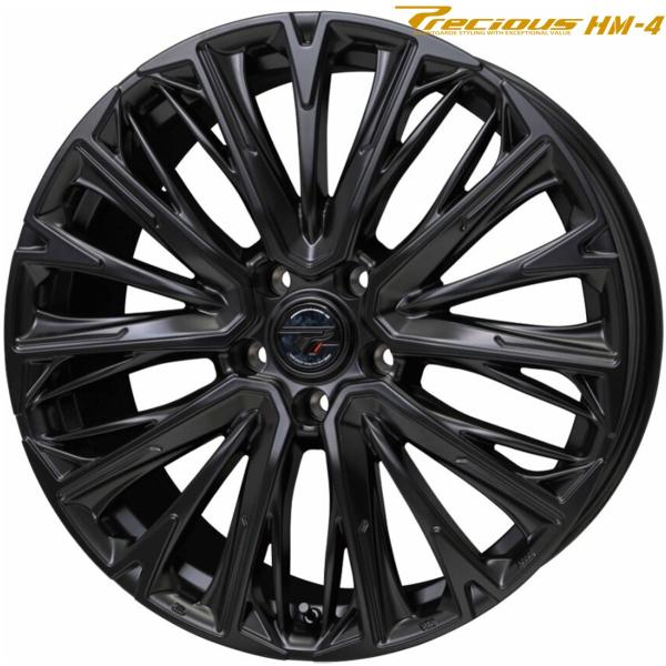 ホットスタッフ（プレシャス HM-4）19x8.0 +42 5H/114.3 セミグロスブラック（GB） HM4-08 x4本 ※トヨタ/日産ビックキャリパー対応