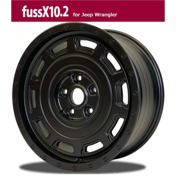【fuss（フース）X10.2】ジープ（Jeep）ラングラー JL専用　18x8.0 ＋40 5H/127 マットブラック　x4本セット（1台分）HUB : 71.5