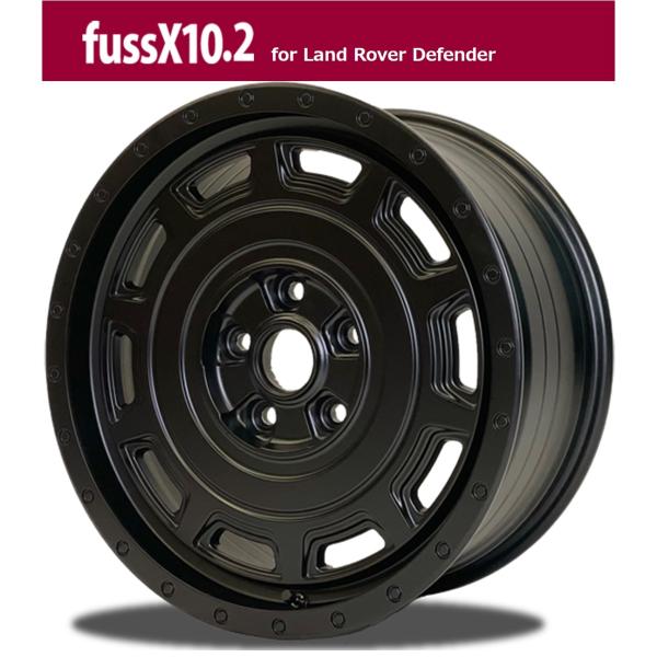 【fuss（フース）X10.2】ランドローバー ディフェンダー P300専用 18x8.5 ＋41 5H/120 マットブラック x4本セット（1台分）HUB : 72.6