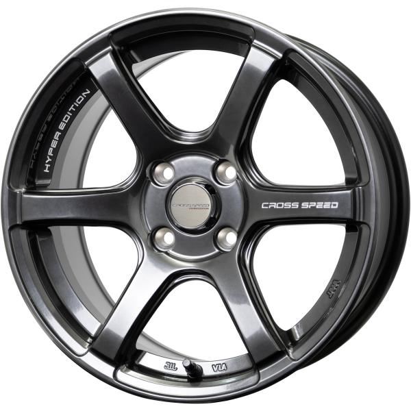 楽天MB Car-Parts【クロススピード ハイパーエディション】RS6 15x7.0 +28 4H/100 ダイヤモンドブラック（DBK）x4本セット