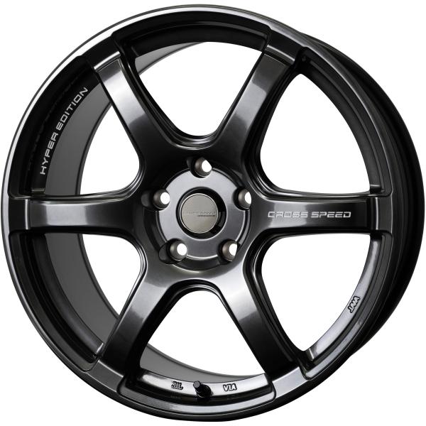 楽天MB Car-Parts【クロススピード ハイパーエディション】RS6 17x7.5 +48 5H/100 ダイヤモンドブラック（DBK）x4本セット