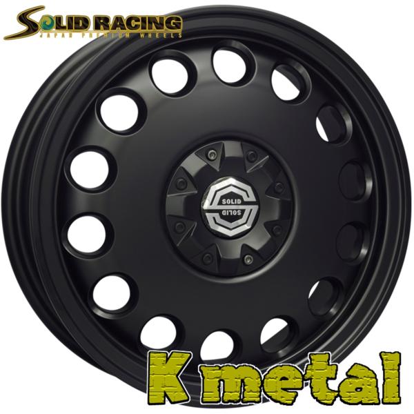 Rakuten - ソリッドレーシング【ケーメタル】K-metal 14x4.5 ＋45 4H/100 ソリッドブラック（艶消しブラック）x4本セット
