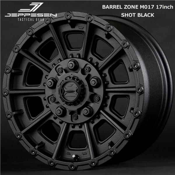 TUS JAPAN JEPPESEN【ジェップセン 】BARREL ZONE（バレルゾーン）M017 17x8.0 ＋41 5H/127・5H/114.3（10H）ショットブラック（SB） x4本セット