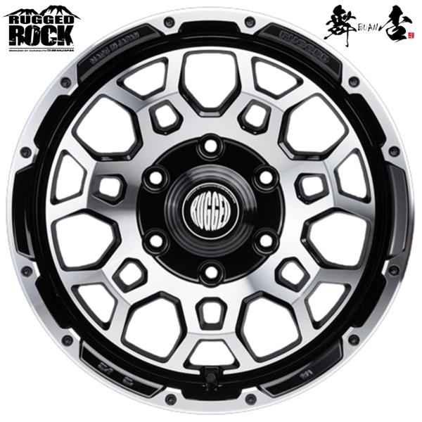 舞杏 BUAN JAPAN （カズキオート）【ラギッドロック】16x6.5 ＋38 6H/139.7 ブラックポリッシュ（BP）x4本