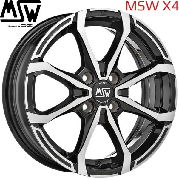 OZ��MSW X4�ۥ�Ρ�(AHH) �ȥ��������ѡ�F.16x6.0 ��44 R.16x7.0 ��37 4H/100 �������֥�å��ݥ�å����GBP��x��4��