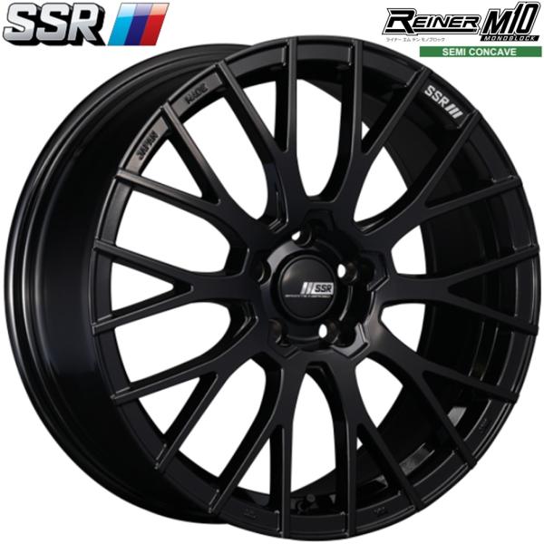 SSR REINER M10 MONOBLOCK【ライナー M10 モノブロック】18x7.5 ＋45 5H/114.3 グロスブラック（GB）x2本　※セミコンケイブフェイス