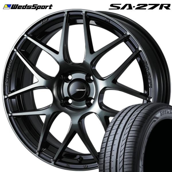 Rakuten - weds sport【ウェッズスポーツ】SA27-R 15x6.0 ＋38 4/100 ウォースブラッククリア（WBC) x4本　グッドイヤー EfficientGrip Comfort 165/50R15