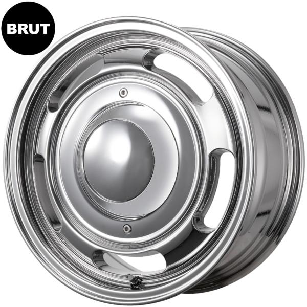 BRUT【ブルート】BR-00 16x6.5 +25 6H/139.7 スパッタリング（SP）x4本 ※2 付属センターHighタイプキャップ（クローム）