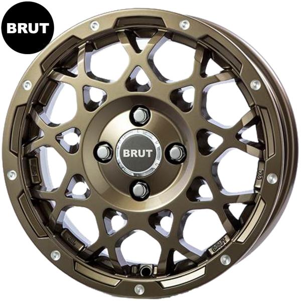 BRUT【ブルート】BR-55 14x5.0 +35 4H/100 シャンパンゴールド（CPG）x4本　※プロボックス・サクシード用