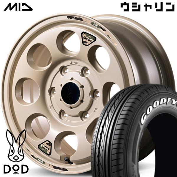 ★数量限定★【MID WHEELS × DOD】ウシャリン 16x6.5 ＋38 6H/139.7 セミグロスサンドベージュ x4本 ※NASCAR PLUS ナスカープラス 215/65R16