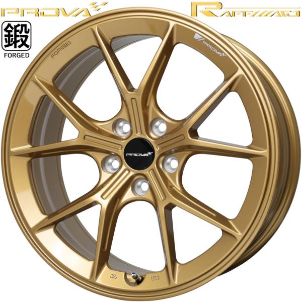 ホットスタッフxプローバ【PROVA RAFFINATO】プローバ ラフィナート 18x8.5 +48 5H/100 プレミアムゴールド（PMGD）PVA-03 x4本　※鍛造ホイール