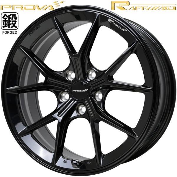 ホットスタッフxプローバ【PROVA RAFFINATO】プローバ ラフィナート 18x8.5 +48 5H/100 プレミアムブラック（PMBK）PVA-06 x4本　※鍛造ホイール