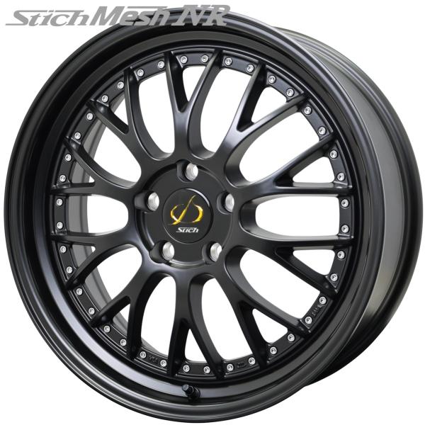 シュティッヒ【STICH】メッシュ（Mesh）NR 20x8.5 +38 5H/114.3 セミグロスブラック（GB）SNR-16 x4本　※リム深度58.8mm/M14対応