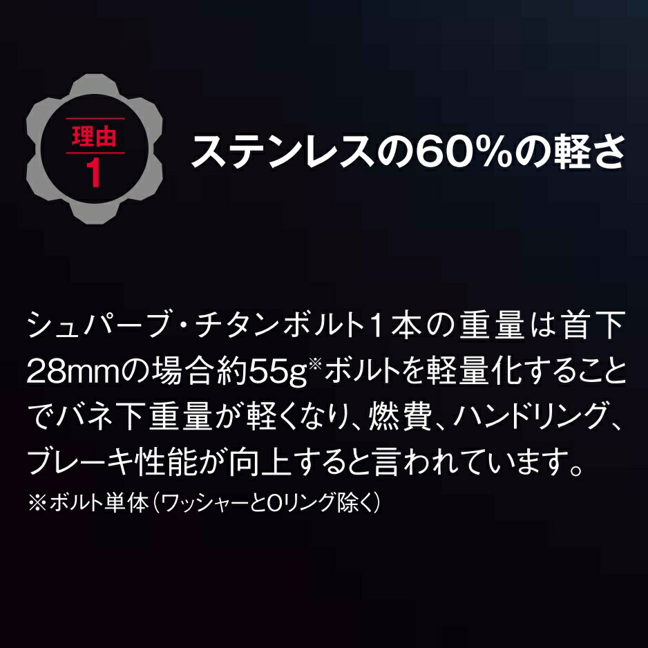 SUP-BOLT1412540NB【Superb TITAN】シュパーブ チタンボルト M14x1.25（ボルトのみ）ナイトブラック 首下40mmx1本（補修用）