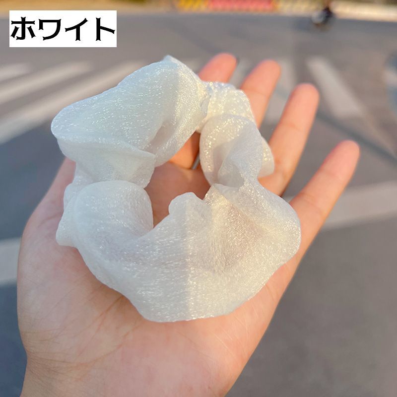 シュシュ ヘアゴム レディース ヘアアクセサリー 髪飾り 髪留め まとめ髪 透け感 ...