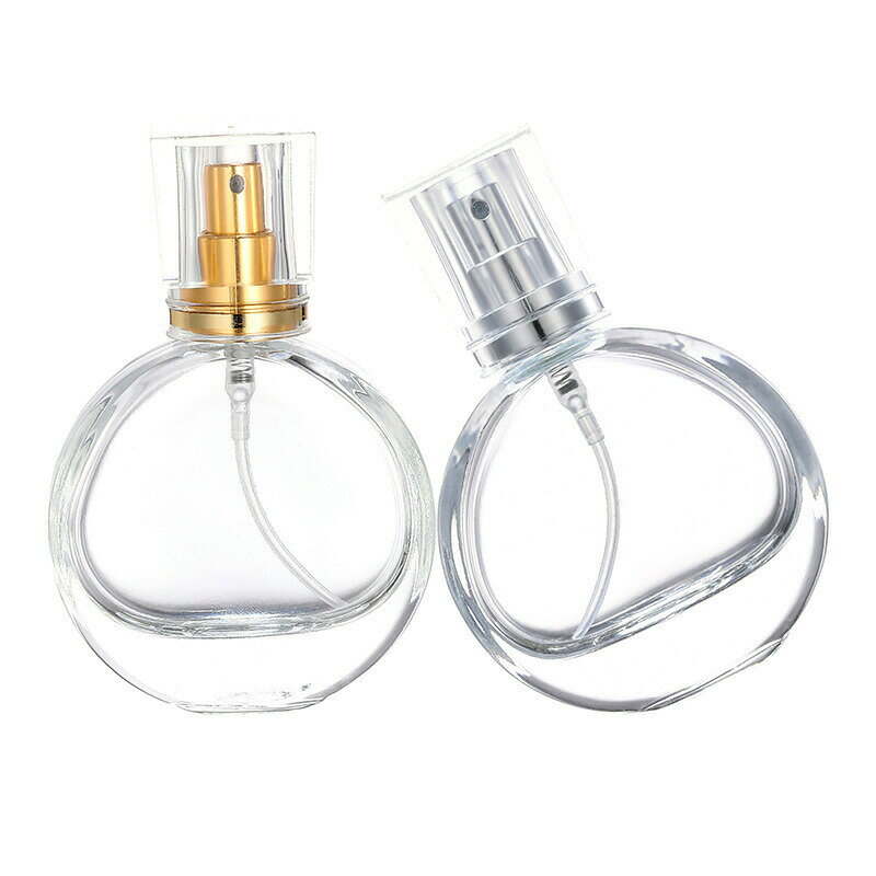 BACKYARD FAMILY インテリアタウンのアトマイザー スプレーボトル 詰め替え容器 25ml ガラス アロマ 香水 パフューム 瓶 小分け 消毒液 持ち歩き 携帯用 ミニボトル プッシュ式 無地 クリア シンプル おしゃれ かわいい｜アングル3