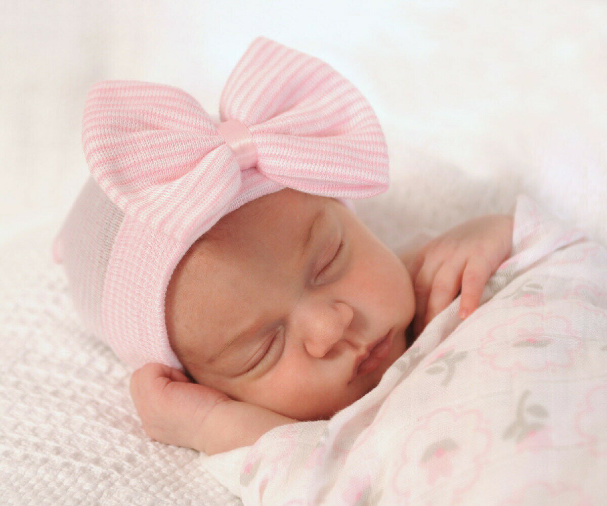 ベビー帽子 ニット帽 帽子 ベビーキャップ 赤ちゃん 女の子 新生児 乳児 リボン ボーダー柄 無地 かわいい おしゃれ キュート ベビー用品 防寒 ピンク ブラック レッド はじめての帽子 保護 2