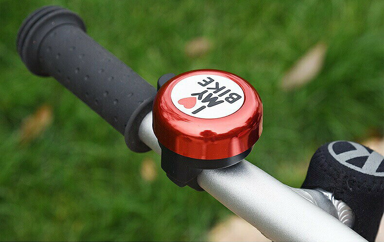 BACKYARD FAMILY インテリアタウンの自転車用ベル サイクルベル 鈴 I LOVE MY BIKE 警笛 警音 かわいい ロードバイク マウンテンバイク クロスバイク ママチャリ サイクリング 通勤 通学 大人 子供｜アングル3