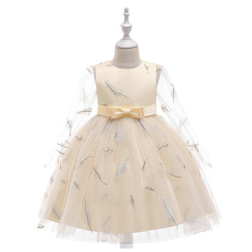 子供 ドレス 長袖 楽天 ワンピース 結婚式 キッズ ピアノ 発表会 女の子 おしゃれ かわいい フラワーガール リングガール 袖 シースルー プリンセス 110 120 130 140