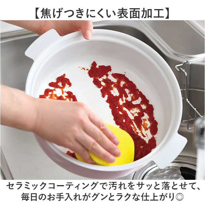 カクセー 鍋 コロント IH対応 軽量浅型卓上鍋 28cm 楽天 セラミックコーティング 浅型鍋 IH対応鍋 coronto 卓上鍋 両手鍋 軽量 軽い 28センチ 蓋付き おしゃれ かわいい 土鍋風 ガラス蓋 一人暮らし 鍋パーティー お鍋 調理器具 moccasin-10430202 BACKYARD FAMILY インテリアタウン サンプル画像3