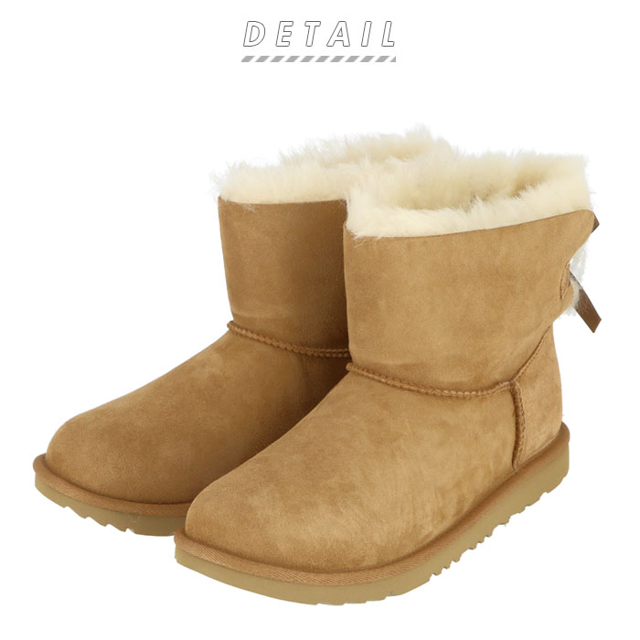 UGG ブーツ 楽天 リボン キッズ ムートンブーツ レディース シープスキン 天然ウール 撥水 防汚 アグ MINI BAILEY BOW II ミニベイリーボウ II 1017397k キッズサイズ US4 US5 US6 ムートン ショートブーツ ブーツ 靴 シューズ