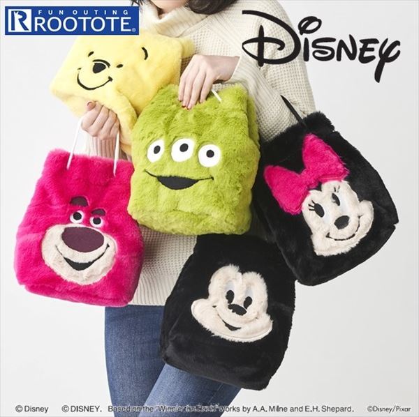 ルートート ディズニー 楽天 トートバッグ ショルダーバッグ ブランド ROOTOTE レディース 斜めがけ 2way トート かわいい キャラクター おしゃれ ぬいぐるみ ふわふわ もこもこ おでかけ サブバッグ ミッキー ミニー プーさん エイリアン ロッツォ baby roo LT ベビールー