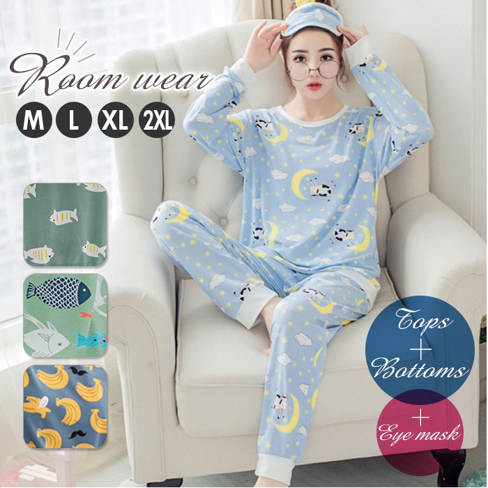 ルームウェア 可愛い 長袖 楽天 かわいい セット 上下セット レディース パジャマ 春夏 秋冬 ゆ ...
