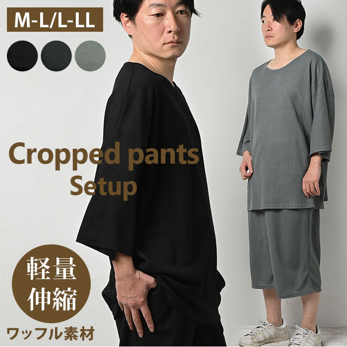 パンツ セットアップ 楽天 部屋着 メンズ クロップドパンツ トップス 普段着 ゆったり Tシャツ  ...