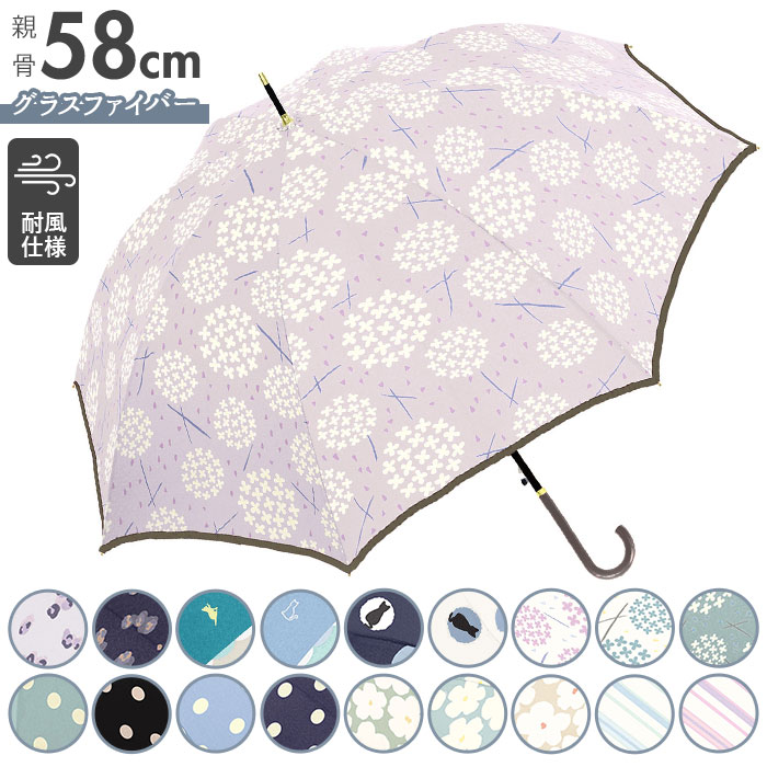 雨傘 レディース 長傘 おしゃれ 楽天 58cm ジャンプ ワンタッチ ジャンプ傘 傘 かさ グラス ...