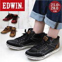 EDWIN メンズ スニーカー 7859 楽天 防水 4cm×4時間 靴 くつ 軽量 軽い エドウィン 運動靴 ハイカット 防滑 滑らない 雪 雨 クッションインソール 疲れにくい おしゃれ シンプル 幅広 ゆったり シューズ メンズファッション メンズ靴