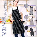 エプロン 首掛け 首かけ 楽天 前掛 ワークエプロン 前掛け カフェエプロン 首掛け型 首かけ型 ポケット ストライプ ボーダー 保育士 料理 レストラン 動き...