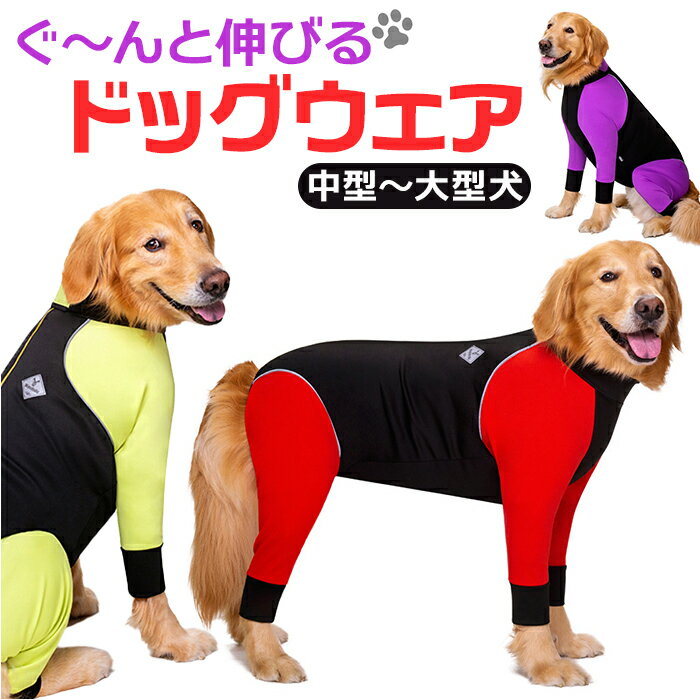 大型犬 つなぎ 犬 楽天 ドッグウエア カバーオール ドッグウェア ラッシュガード 犬服 犬の服 犬 いぬ イヌ 服 背面ジッパー 夏服 犬用 海 雪 川 水遊び かわいい おしゃれ