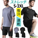 トレーニングウェア メンズ 上下 楽天 半そで フィットネスウェア ショートパンツ スポーツウェア ランニングウェア 上下セット トップス ラウンドネック おし...