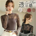 レース トップス 長袖 レディース 楽天 タートルネック インナー ハイネック カットソー シアー 透け感 シースルー 重ね着 レイヤード タイト スリム 薄手...