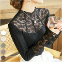 レース トップス 長袖 レディース 楽天 ハイネック インナー タートルネック カットソー シースルー シアー 透け感 重ね着 レイヤード タイト スリム 薄手 大人 かわいい きれいめ おしゃれ 通勤 通学 春 秋 冬 可愛い 婦人服