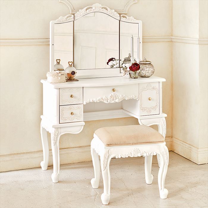ドレッサー 三面鏡 楽天 鏡台 椅子付き ヴィオレッタシリーズ ドレッサーセット RD-1877AW ...