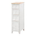 チェスト 完成品 白 楽天 4段 スリムチェスト 引き出し 収納 タンス MCH-5281NAW 幅25cm おしゃれ シンプル ナチュラル シャビーテイスト ...