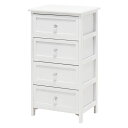 チェスト 完成品 白 楽天 4段 引き出し 4杯 クリスタル調取っ手 収納 タンス MCH-5704 幅41cm 木製 桐 おしゃれ かわいい シンプル ナチュ...