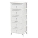 チェスト 完成品 白 楽天 5段 引き出し 5杯 クリスタル調取っ手 収納 タンス MCH-5705 幅41cm 木製 桐 おしゃれ かわいい シンプル ナチュ...