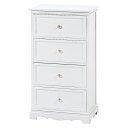 チェスト 完成品 白 楽天 4段 4杯 クリスタル取っ手 引き出し 収納 タンス MCH-6590WH 幅50cm 木製 桐 おしゃれ かわいい シンプル 上品...