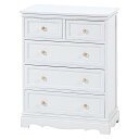 チェスト 完成品 白 楽天 4段 5杯 クリスタル取っ手 引き出し 収納 タンス MCH-6591WH 幅60cm 木製 桐 おしゃれ かわいい シンプル 上品...