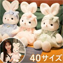 ウサギ ぬいぐるみ 40cm 楽天 リボン おもちゃ うさぎ 兎 ラビット 置物 飾り うさぎぬいぐるみ コスチューム チェック柄 チェック ふわふわ フワフワ かわいい 可愛い アニマル 動物 子供 子ども こども 女の子 ギフト 誕生日