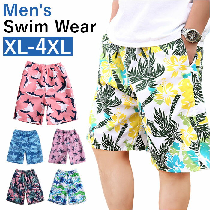 ビーチパンツ 水着 メンズ 楽天 スイムウェア サーフパンツ スイムパンツ ハーフパンツ 半ズボン 海水パンツ 海パン トランクス型 トランクス 男性用 紳士用...