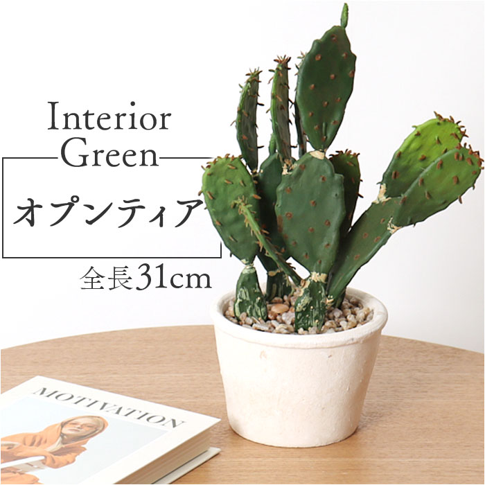 観葉植物 フェイク 大型 楽天 人工観葉植物 アーティフィシャルグリーン インテリアグリーン フェイクグリーン サボテン 大きめ 鉢植え ポット 玄関 リビング オフィス 店舗 おしゃれ ギフト GLA-1433 オプンティアポット ポピー YDM