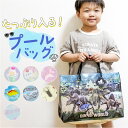 高波クリエイト プールバッグ マチあり キャラクター 楽天 ビニールバッグ ビーチバッグ ビーチバック プールバック ビニールバック 柄 角型 ネームホルダー付...