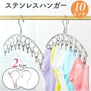 ステンレスハンガー 10ピンチ 楽天 洗濯 物干し クリップハンガー 洗濯バサミ ハンガー ピンチハンガー ハンガーピンチ ランドリー用品 屋内 屋外 一人暮らし シンプル スリム 省スペース コンパクト 靴下 下着 おしゃれ タオル 新生活 引っ越し